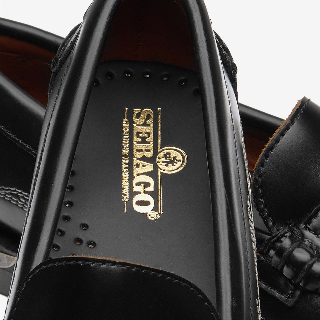 Mocasines de piel negros para mujer con diseño de inspiración vaquera main