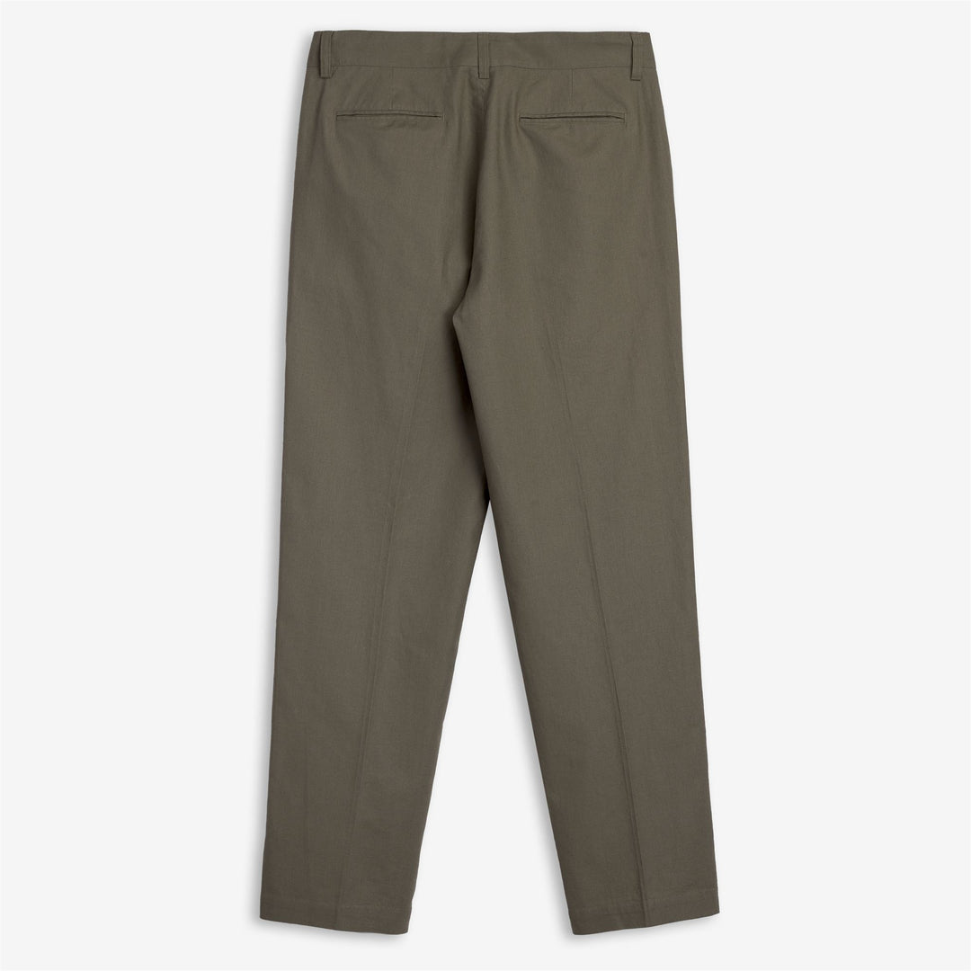 Green men's linen cotton chino pants with refined fit main