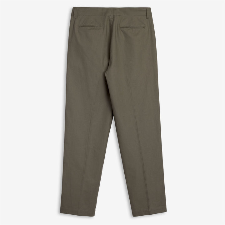 Green men's linen cotton chino pants with refined fit 2