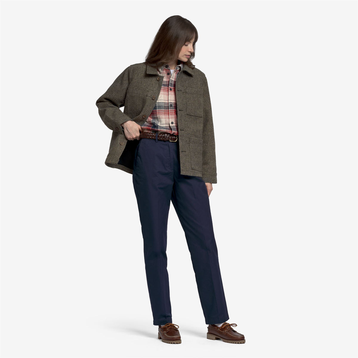 Jackets_Unisex_DORR WOOL HERRINGBONE_Jacket_Warm Grey-DK Grey - Commercial 6