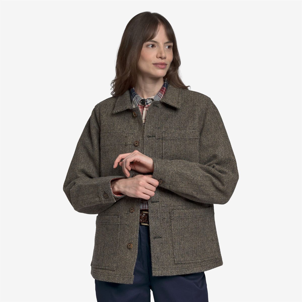 Jackets_Unisex_DORR WOOL HERRINGBONE_Jacket_Warm Grey-DK Grey - Commercial 7