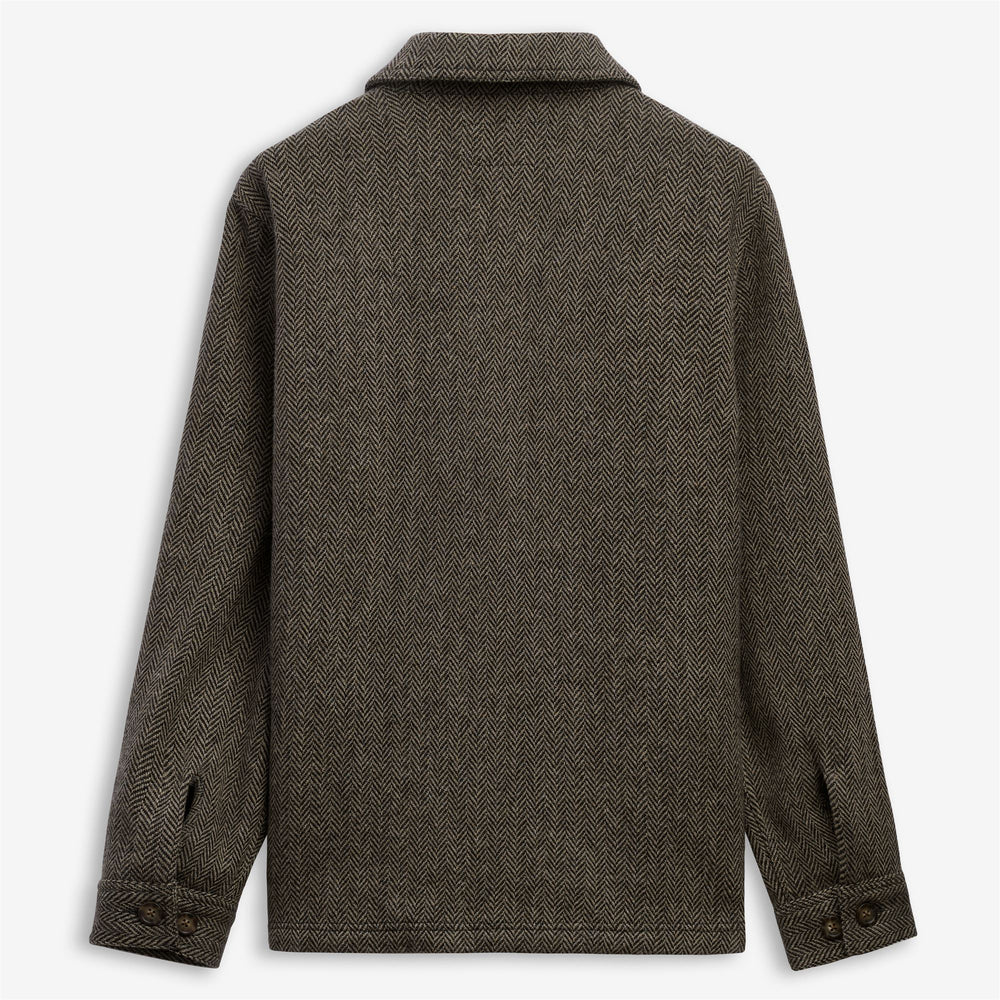 Warm grey Unisex Wool Herringbone Jacket 02