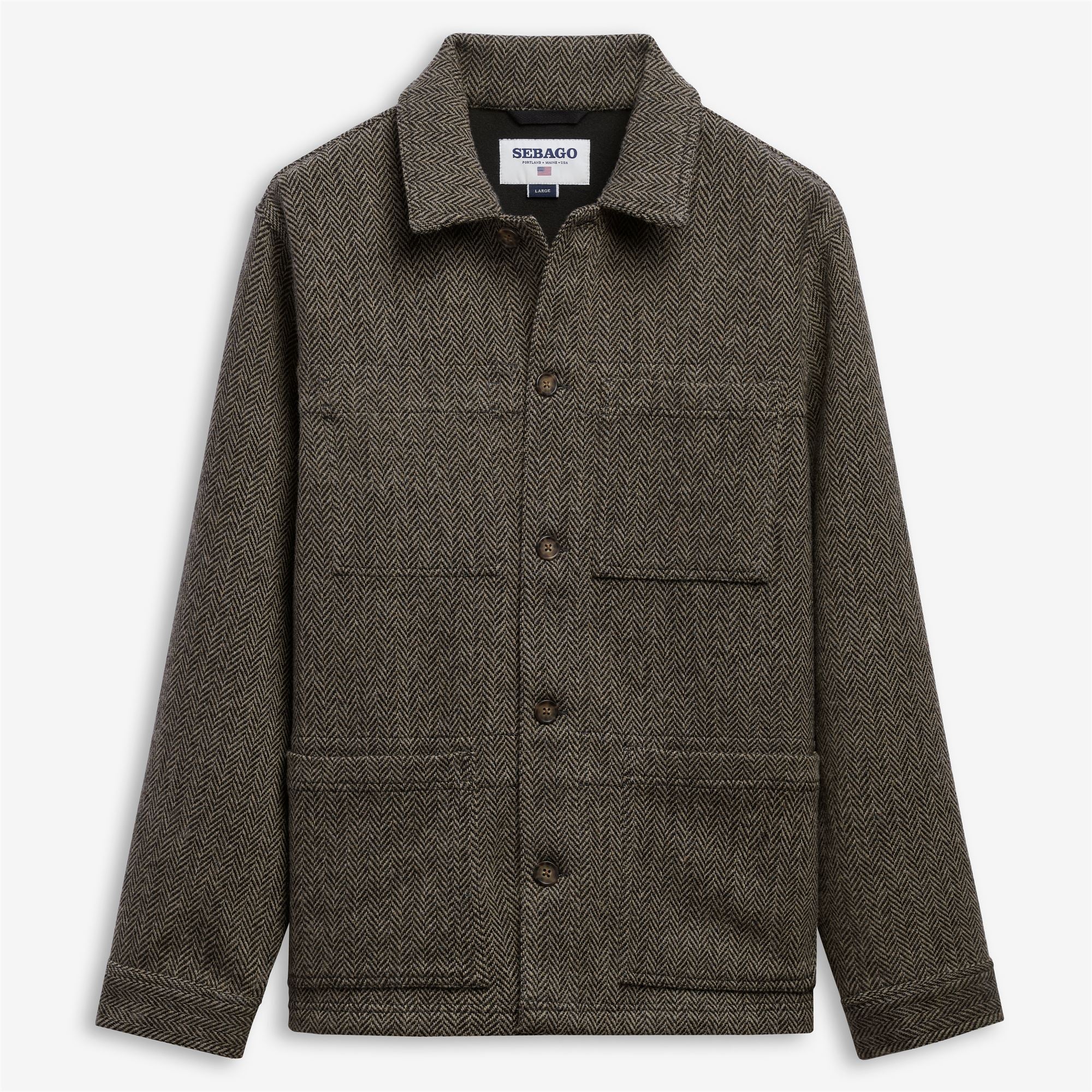 Jackets_Unisex_DORR WOOL HERRINGBONE_Jacket_Warm Grey-DK Grey - Commercial 1