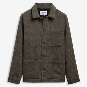 DORR WOOL HERRINGBONE - Jackets - Jacket - Unisex - Warm Grey-DK Grey