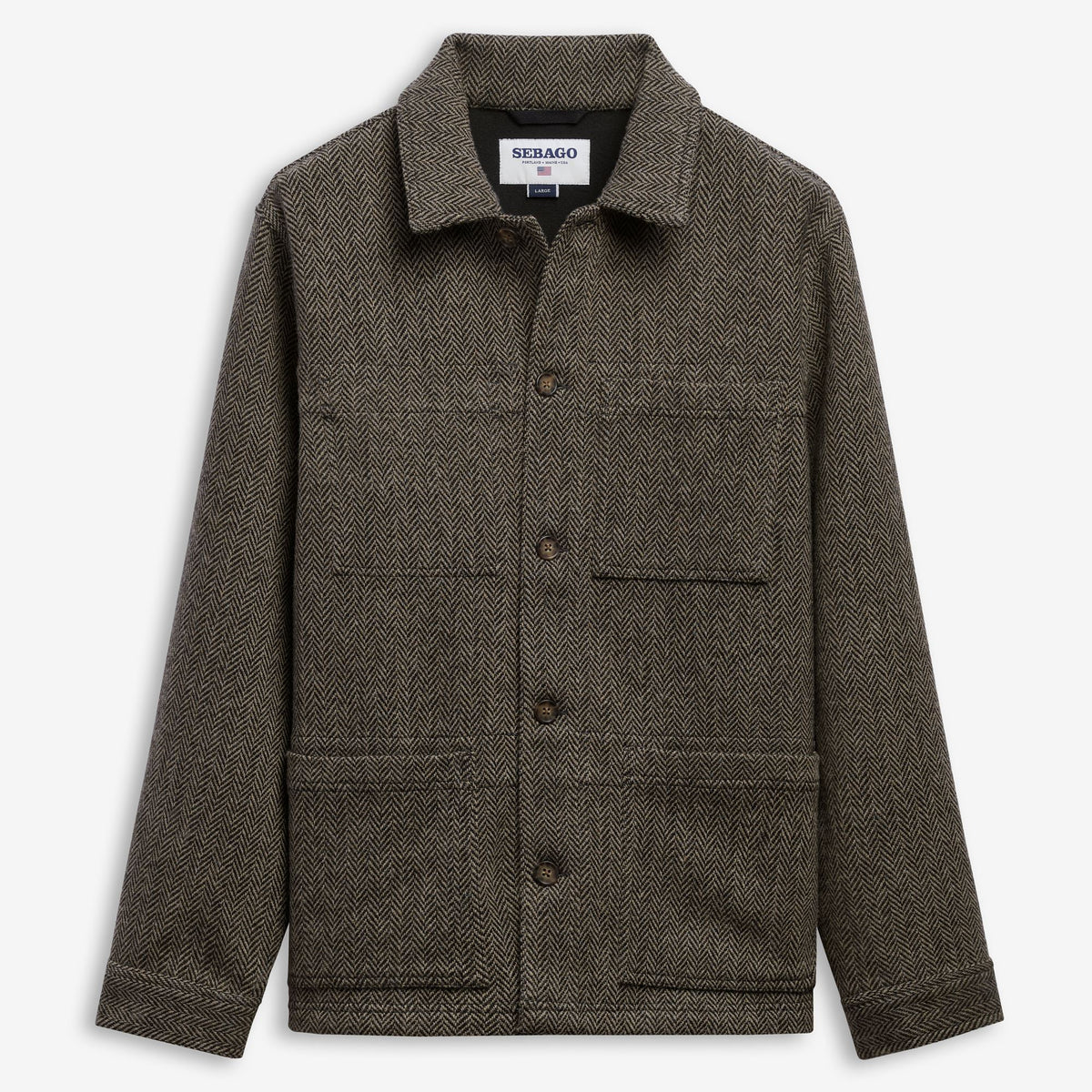 Jackets_Unisex_DORR WOOL HERRINGBONE_Jacket_Warm Grey-DK Grey - Commercial 1