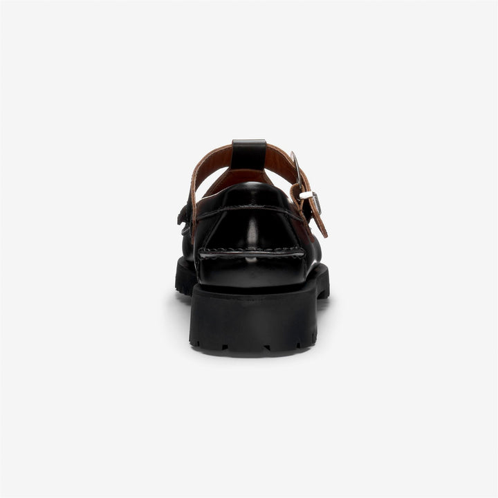 Mocassin vintage noir pour femme avec semelle crantée en caoutchouc 5