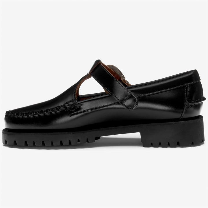 Mocassin vintage noir pour femme avec semelle crantée en caoutchouc 3