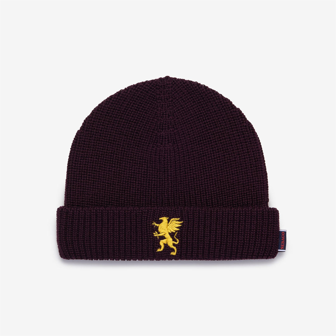 Bonnet unisexe en laine rouge bordeaux main