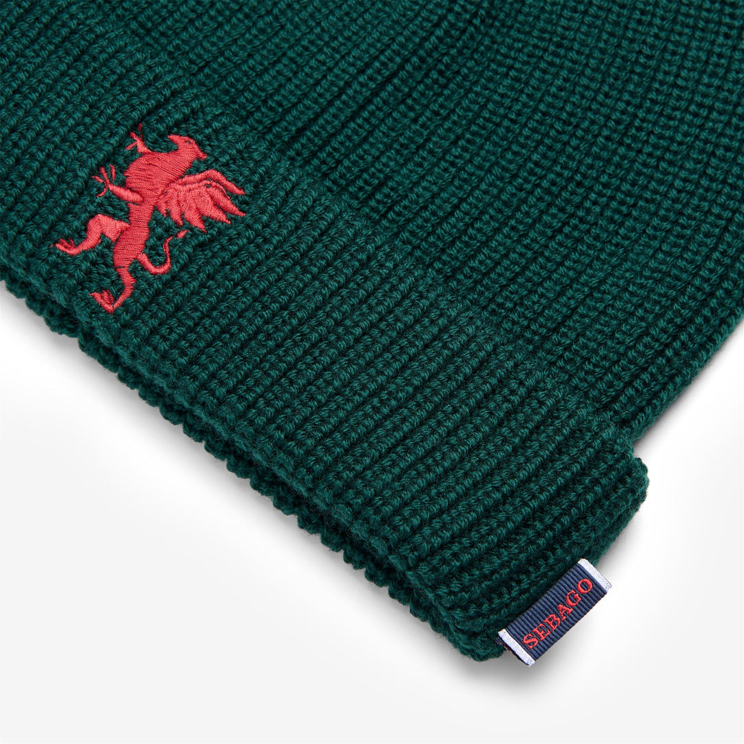 Bonnet unisexe en laine vert foncé pour activités hivernales main