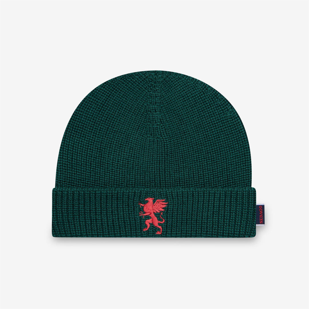 Berretto unisex in lana verde scuro per attività invernali 01