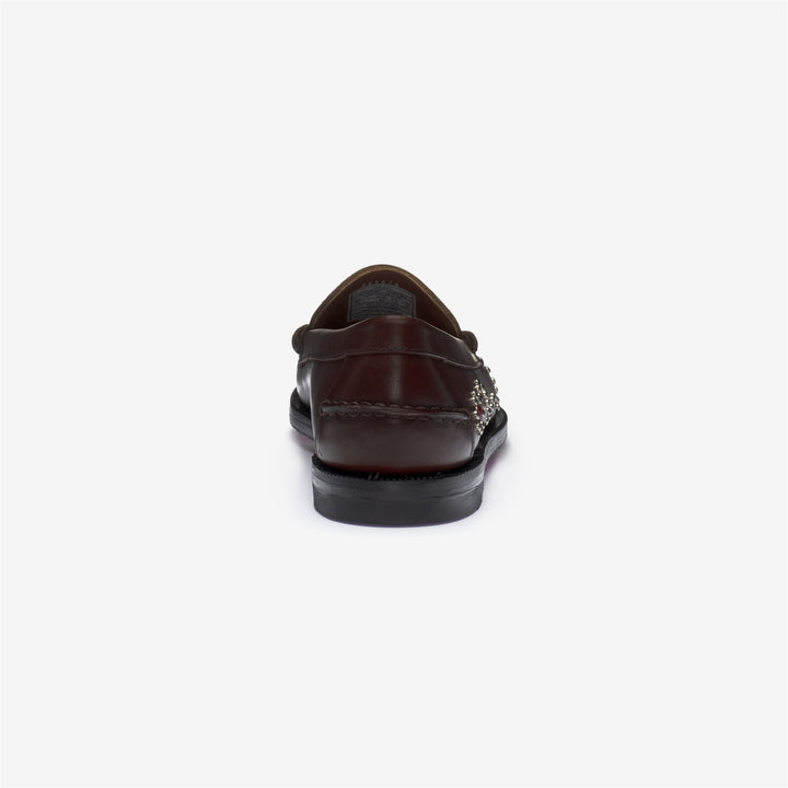 Mocassins cloutés en cuir marron foncé pour femme, pour le travail 5