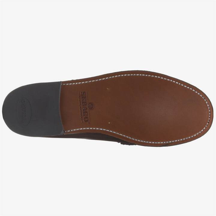 Mocassins cloutés en cuir marron foncé pour femme, pour le travail 2