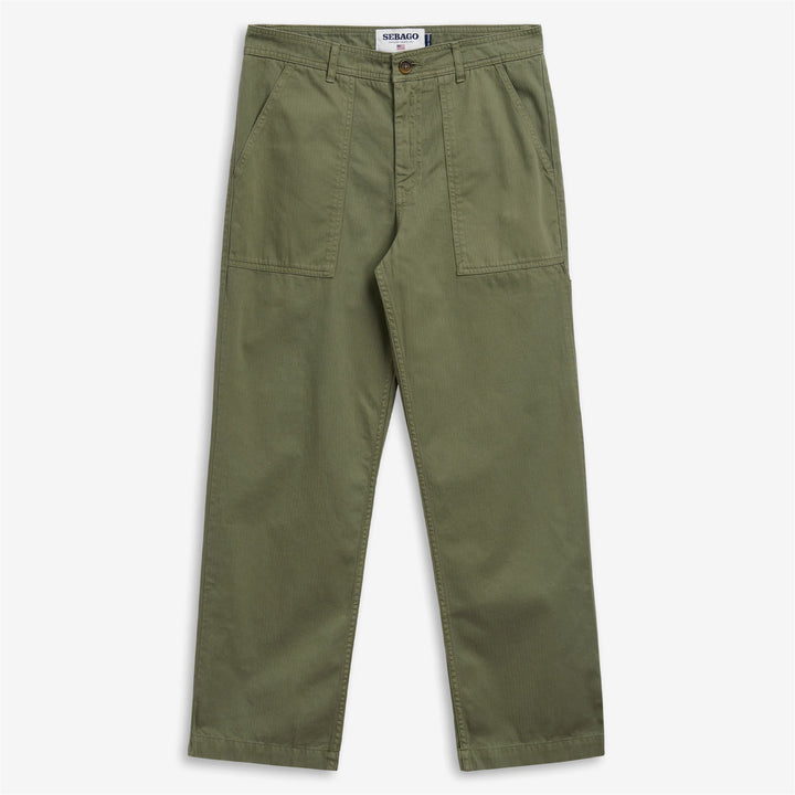 Lichen green Men's Casual Herringbone Fatigue Pants 1