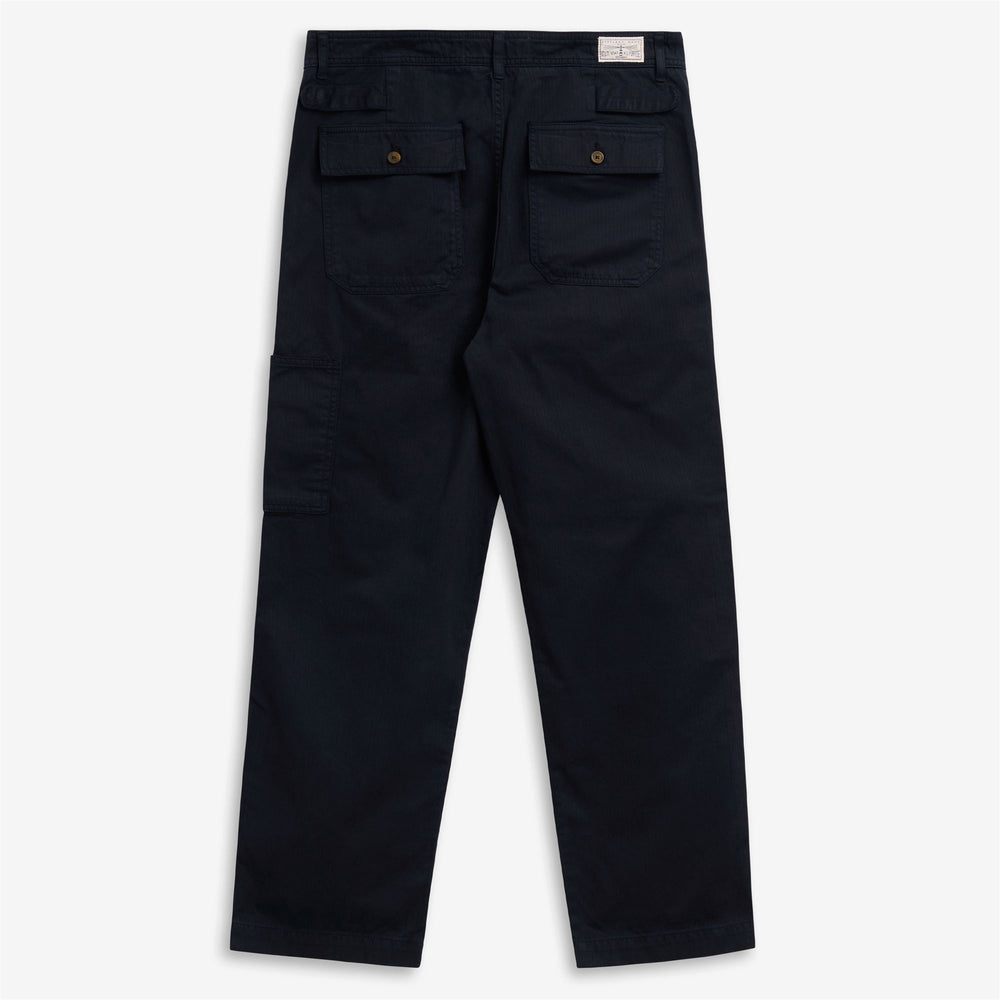 Dark blue Men's Casual Herringbone Fatigue Pants 02