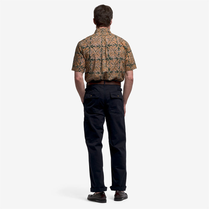 Dark blue Men's Casual Herringbone Fatigue Pants 5