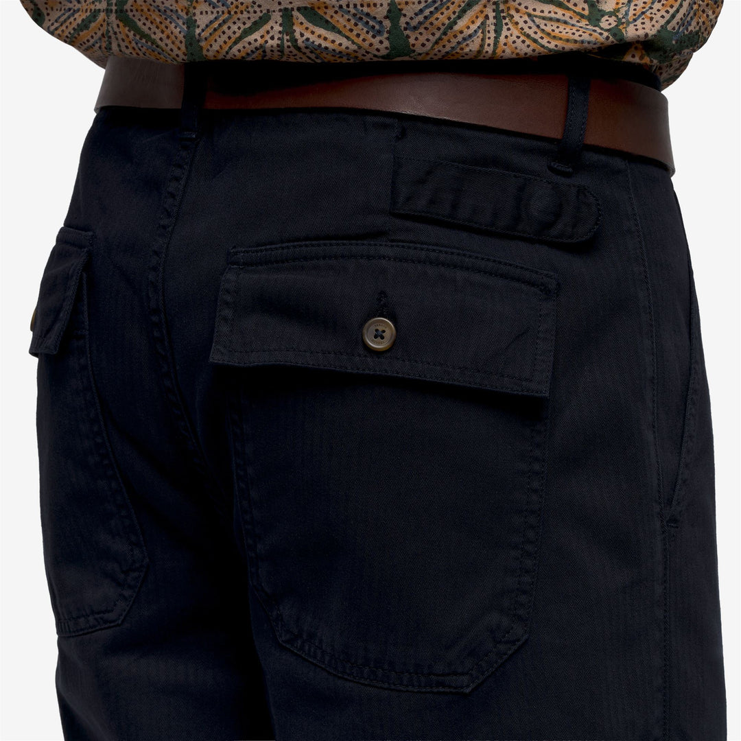 Dark blue Men's Casual Herringbone Fatigue Pants main