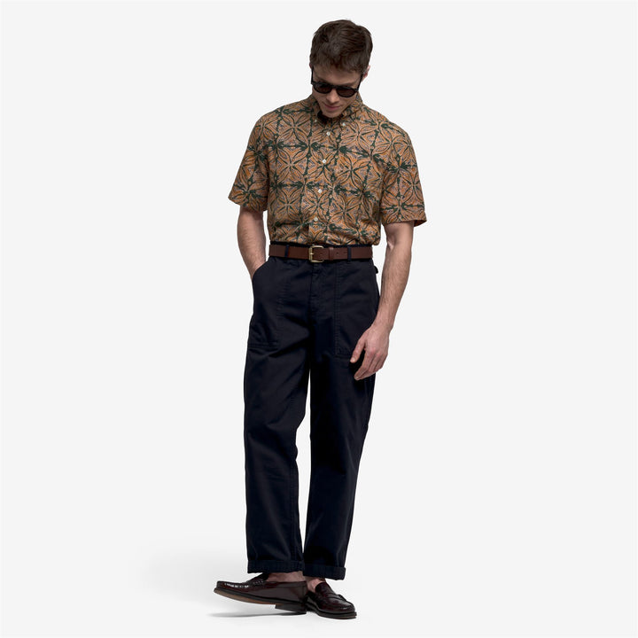 Dark blue Men's Casual Herringbone Fatigue Pants 4