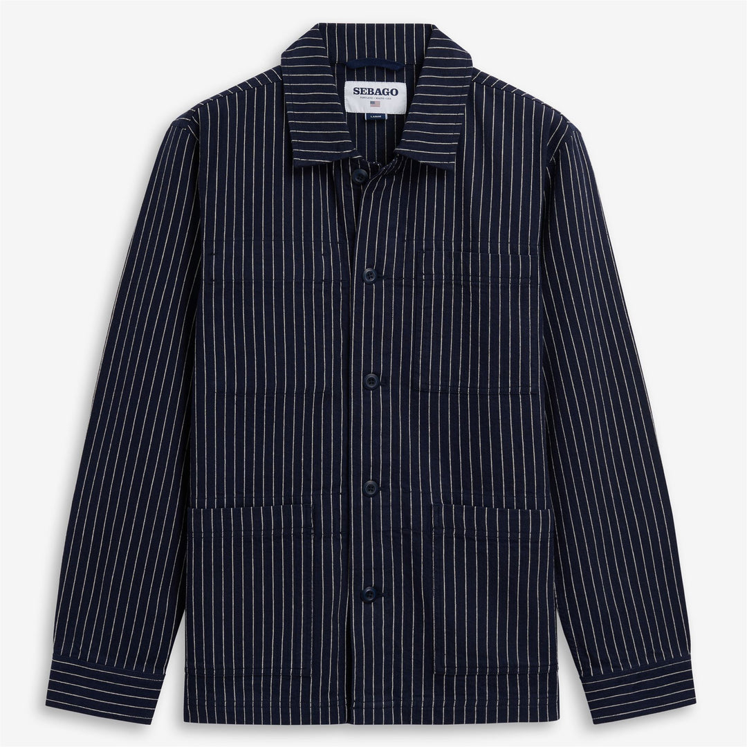 Blue and white Unisex Mid Jacket for Leisure with Vintage Style 01