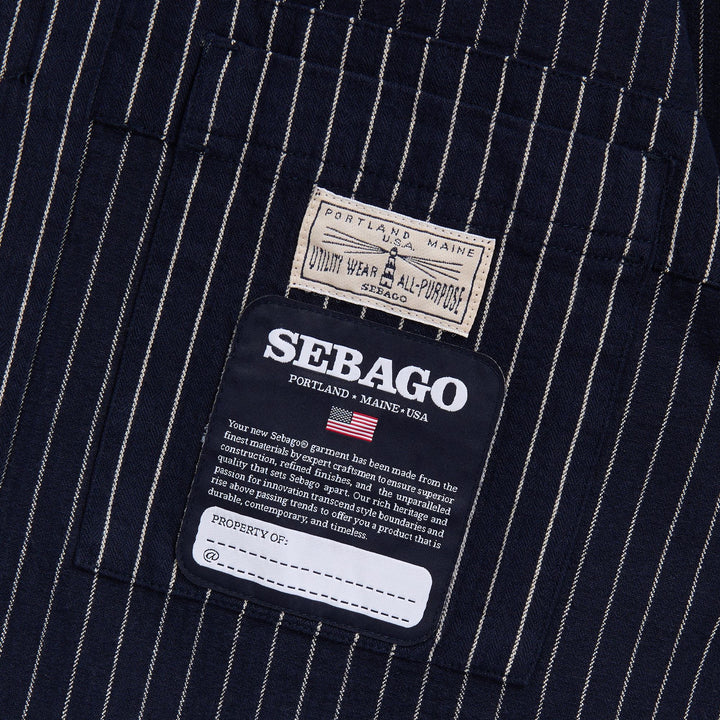 Blaue und weiße Unisex-Freizeitjacke im Vintage-Stil 3