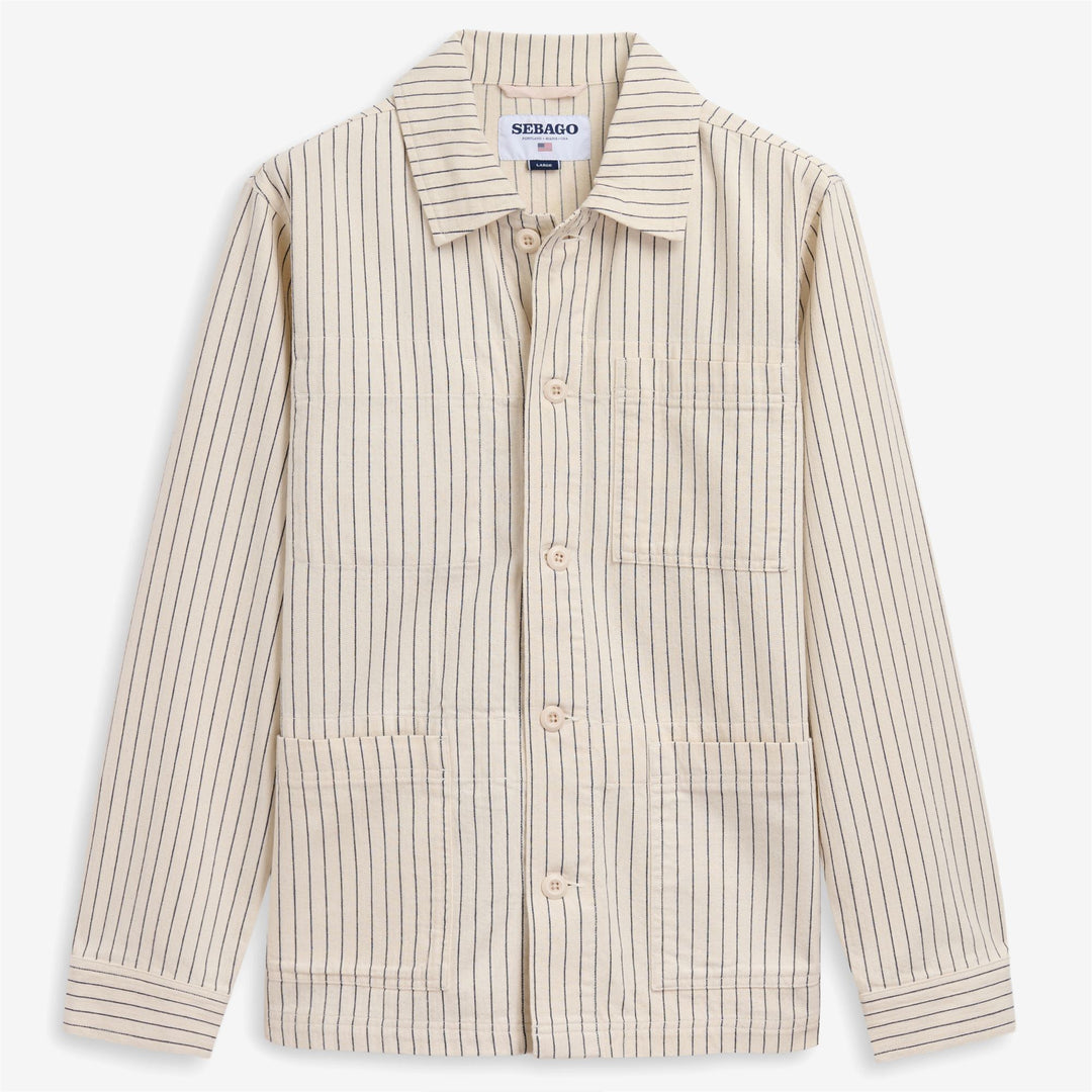 DORR STRIPES - Jackets - Jacket - Unisex - WHITE NATURAL-BLUE 01