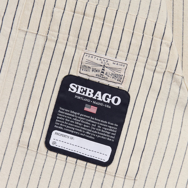 White striped Unisex Mid Workwear Jacket for Leisure 3