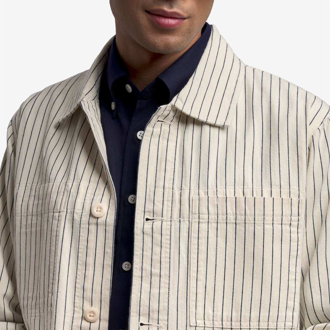 White striped Unisex Mid Workwear Jacket for Leisure main