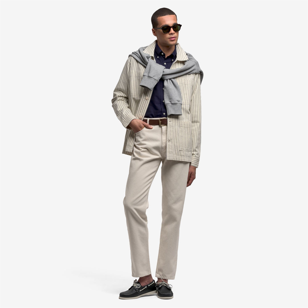 White striped Unisex Mid Workwear Jacket for Leisure main