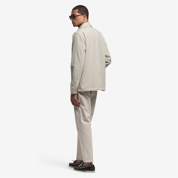 Weiß gestreifte Unisex-Arbeitsjacke in mittlerer Länge für die Freizeit 6