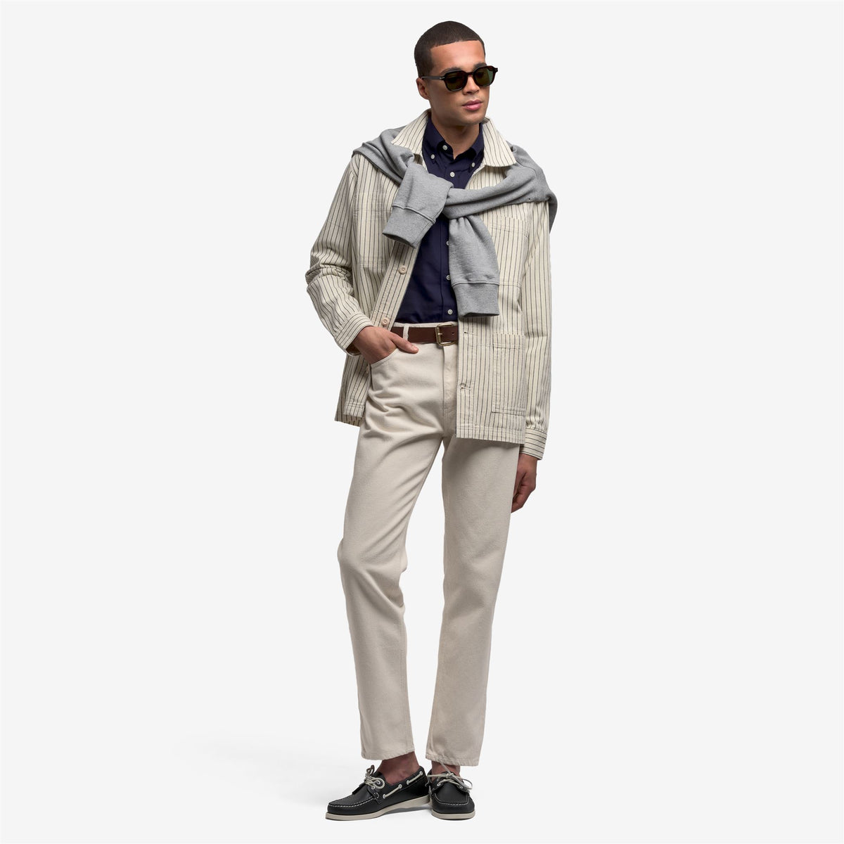 White Unisex Cotton Workwear Jacket