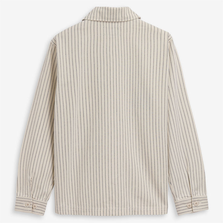 Weiß gestreifte Unisex-Arbeitsjacke in mittlerer Länge für die Freizeit 2