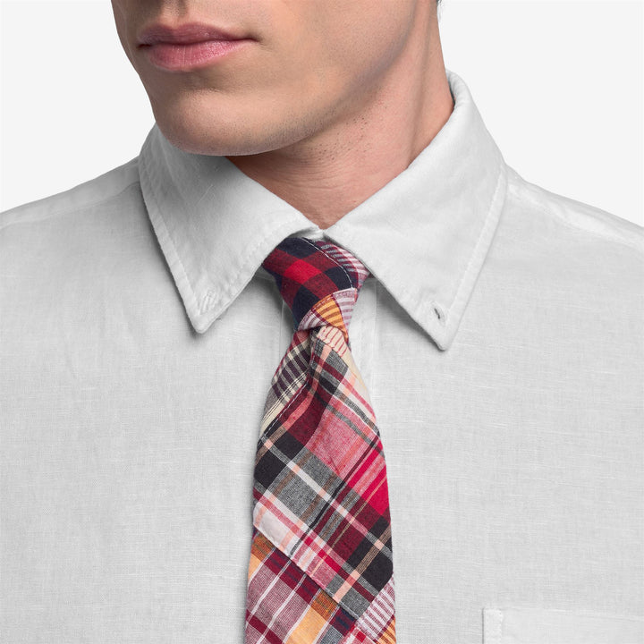 Red blue Men's Cotton Madras Tie for Leisure Wear 4