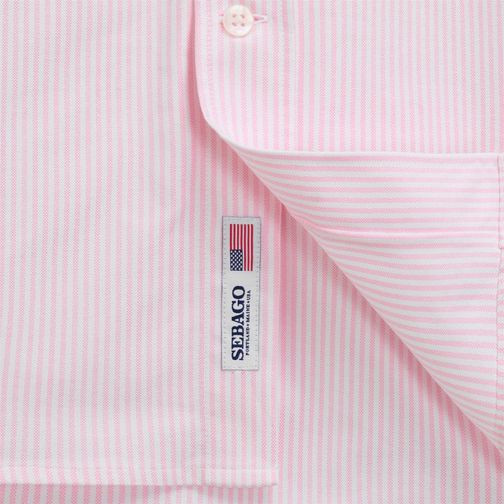 DOUBLING OX - SHIRTS - Oxford - Unisex - WARM PINK- WHITE 3