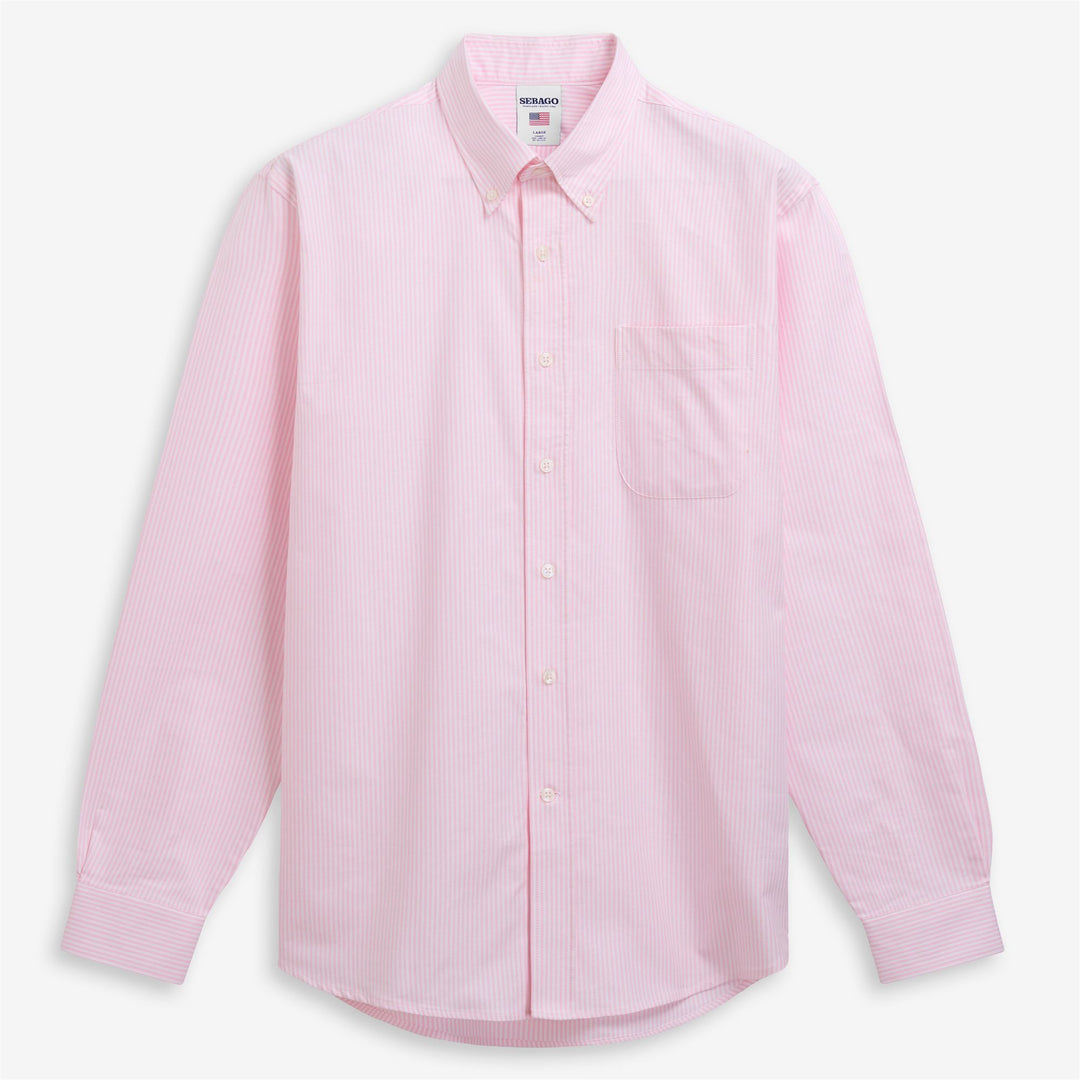 DOUBLING OX - SHIRTS - Oxford - Unisex - WARM PINK- WHITE 01