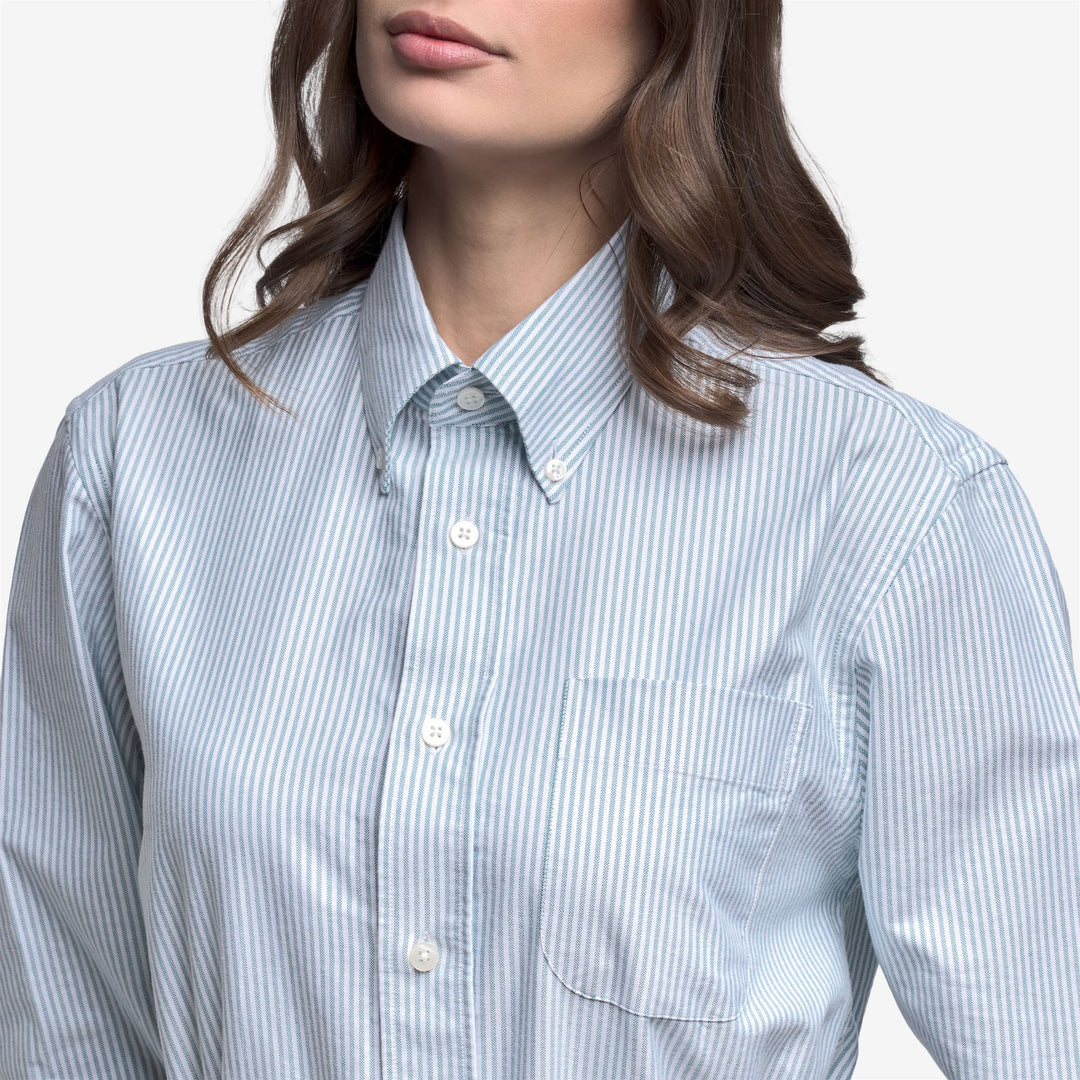 Green and White Unisex Oxford Yachting Shirt main