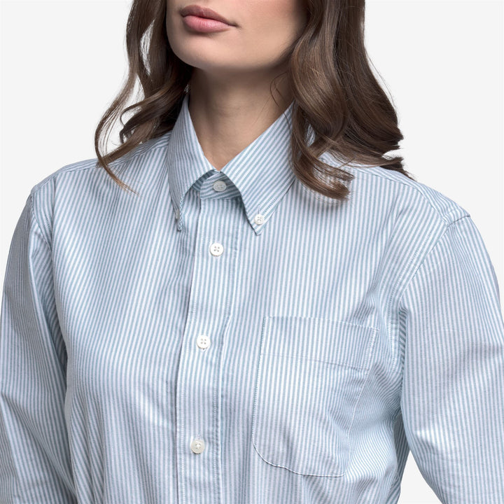 Green and White Unisex Oxford Yachting Shirt 5