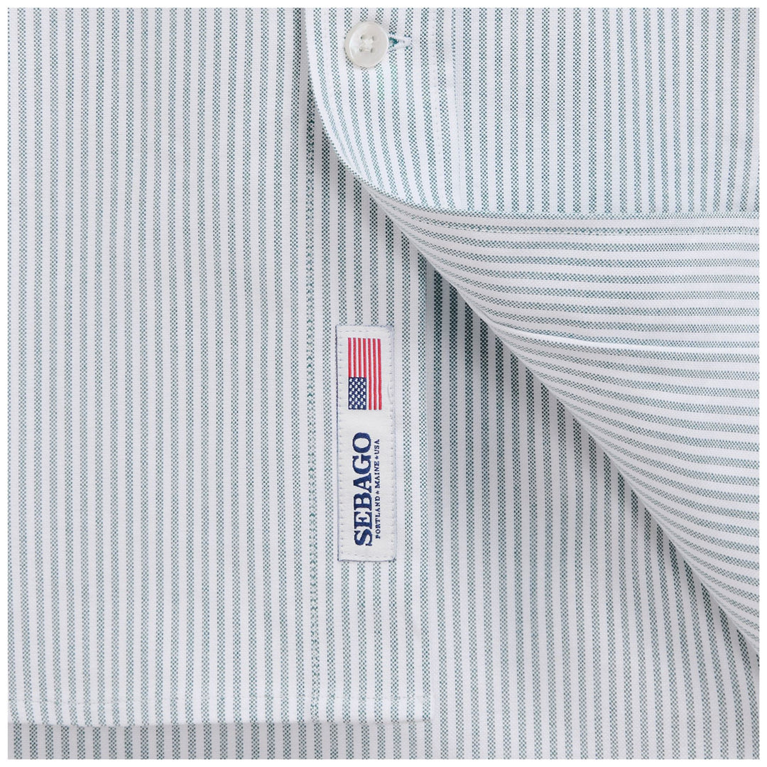 Green and White Unisex Oxford Yachting Shirt main