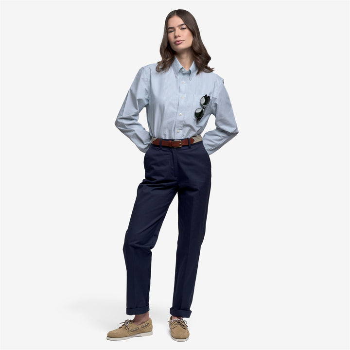 Green and White Unisex Oxford Yachting Shirt 6