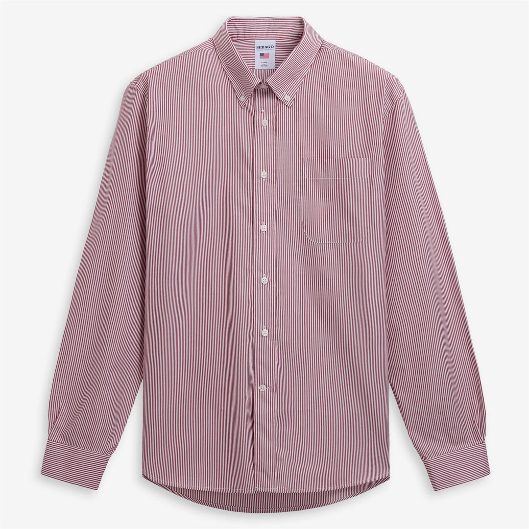 Camisa náutica clásica unisex roja y blanca 01
