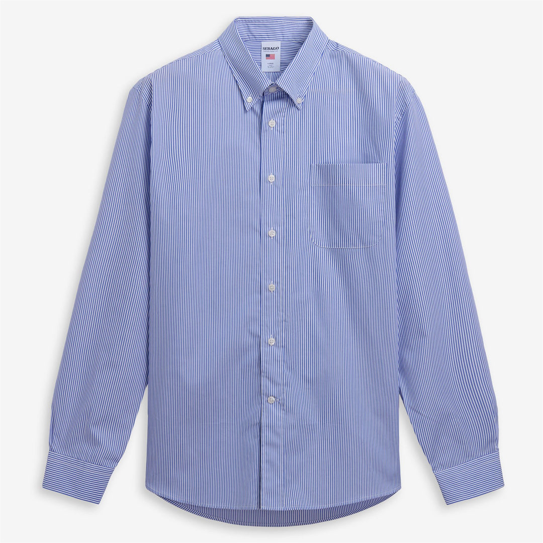 Camisa náutica clásica unisex azul real con bolsillo 01