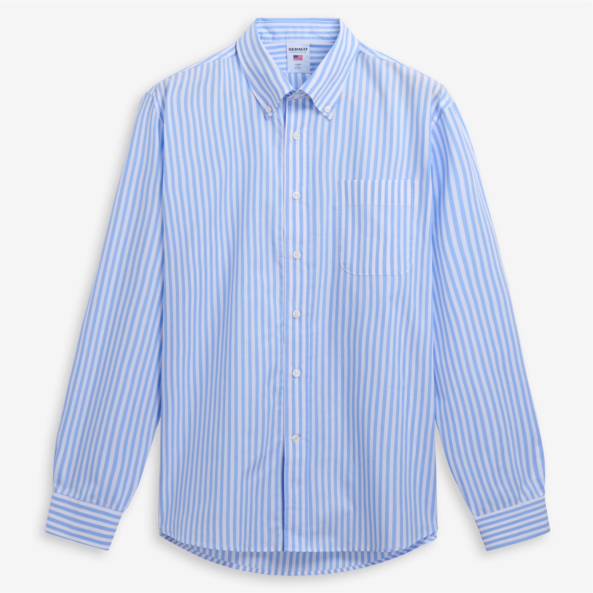 Azure blue Unisex Classic Yachting Shirt with Stripes | Sebago