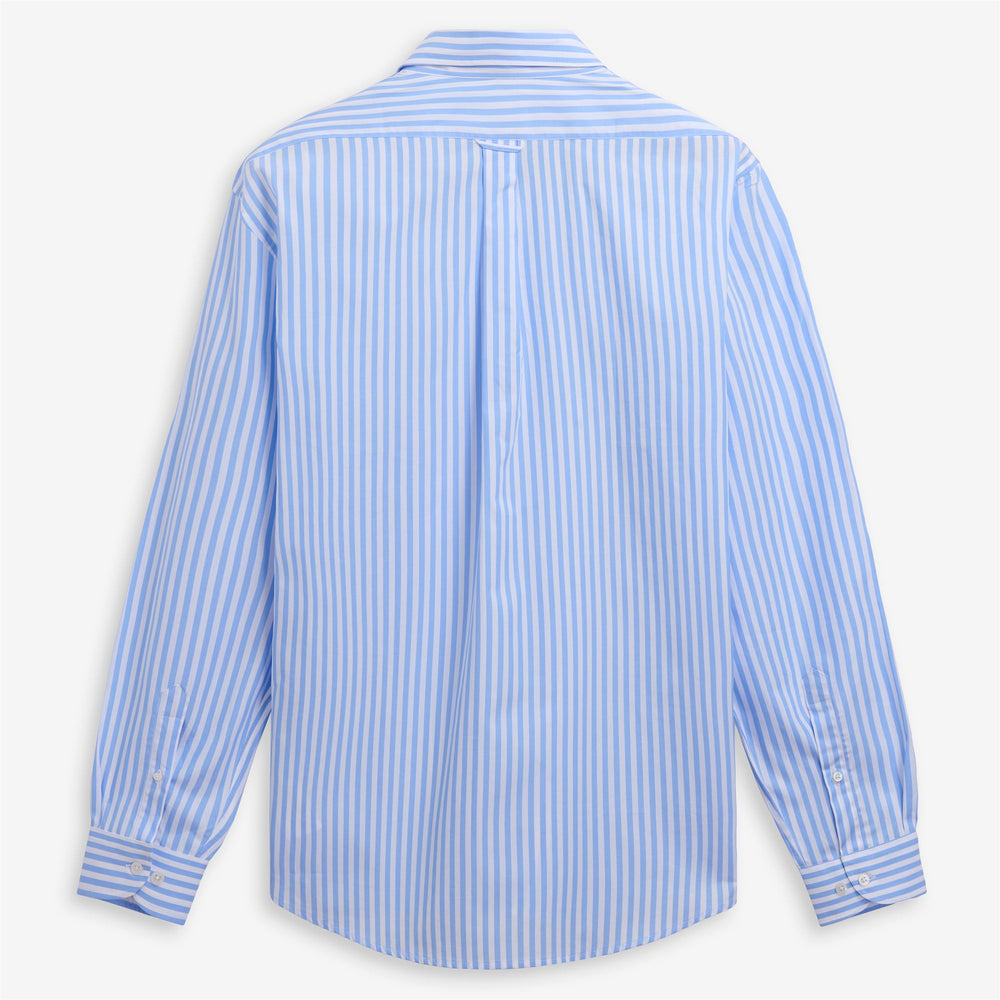 Azure blue Unisex Classic Yachting Shirt with Stripes 02