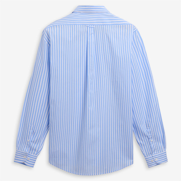 Azure blue Unisex Classic Yachting Shirt with Stripes 2
