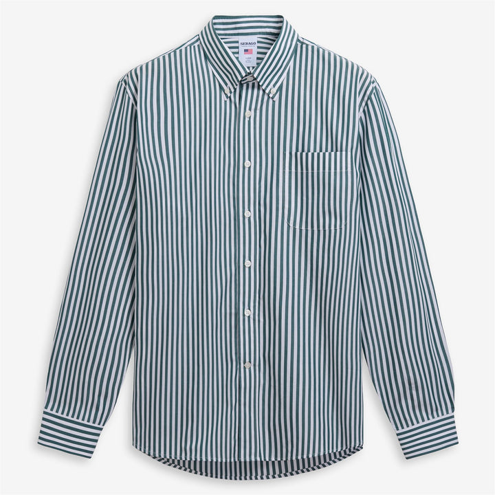 Camisa náutica clásica unisex verde y blanca 1