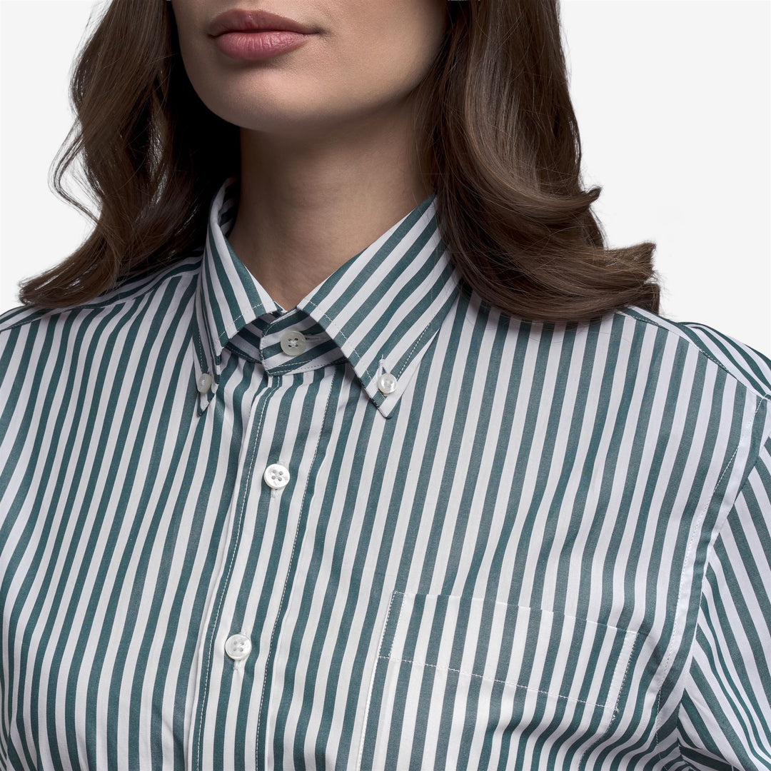 Camisa náutica clásica unisex verde y blanca main