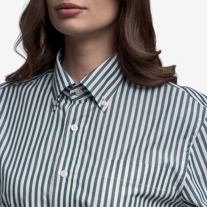 Green and white Unisex Classic Yachting Shirt 6