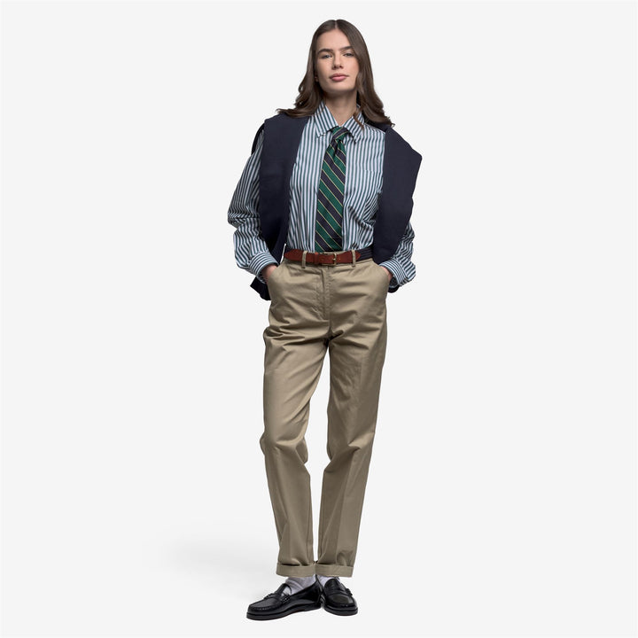 Green and white Unisex Classic Yachting Shirt 4