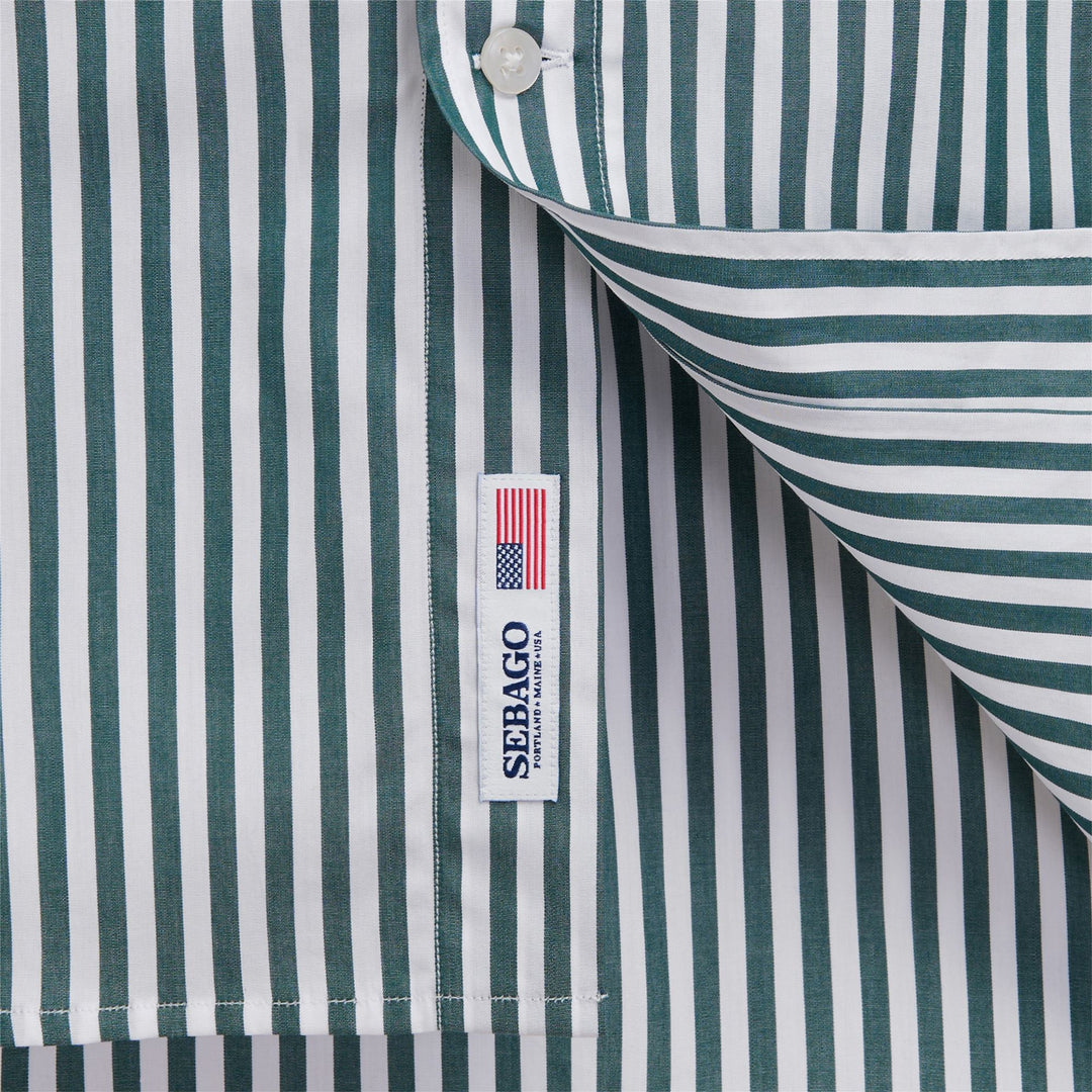 Camisa náutica clásica unisex verde y blanca main