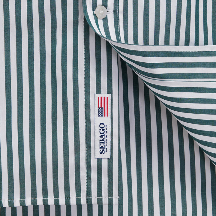 Camisa náutica clásica unisex verde y blanca 4