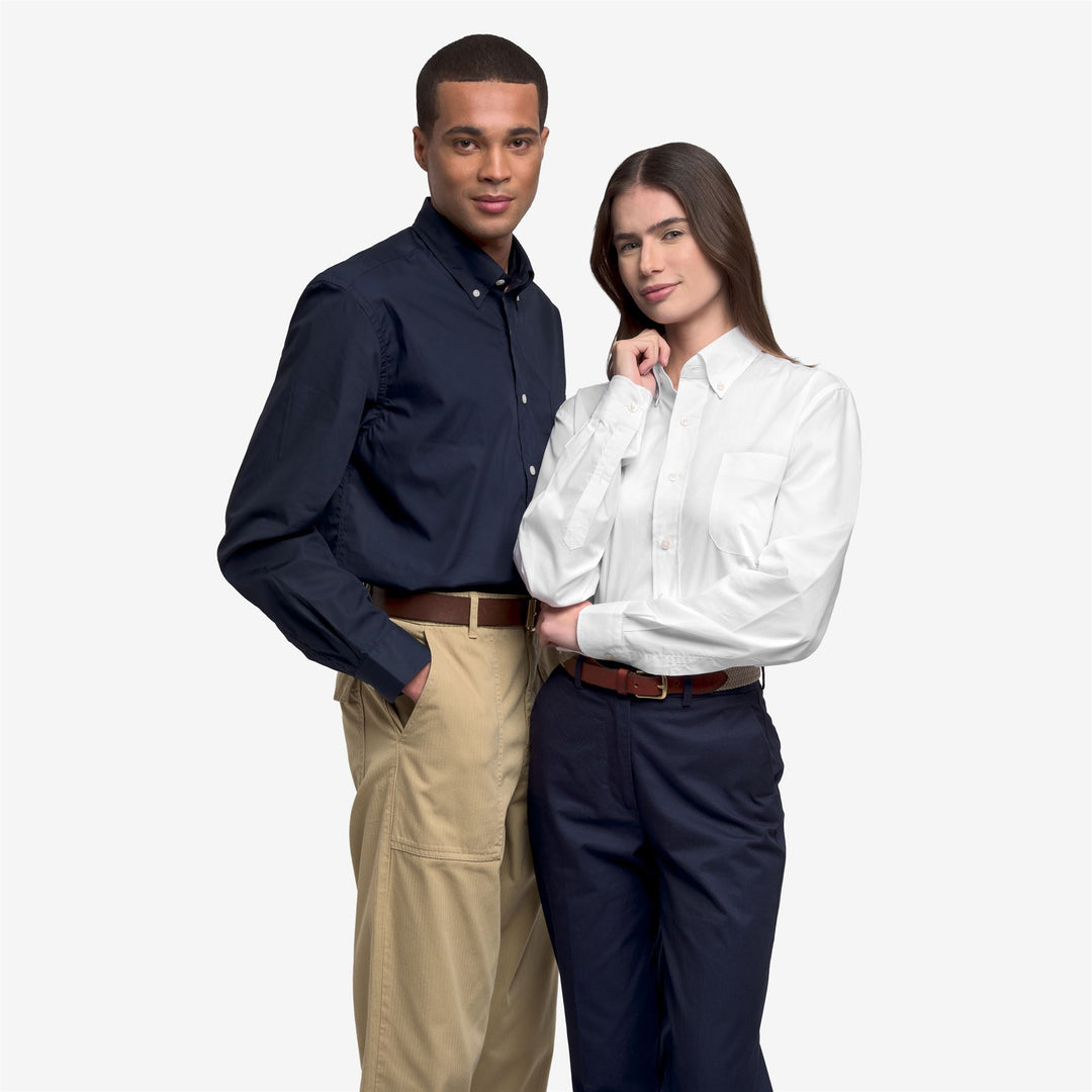 Weißes Unisex-Yachthemd im klassischen Stil main