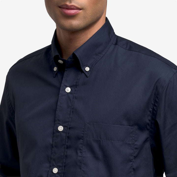 Marineblaues Unisex-Baumwollhemd im klassischen Yachting-Stil 5